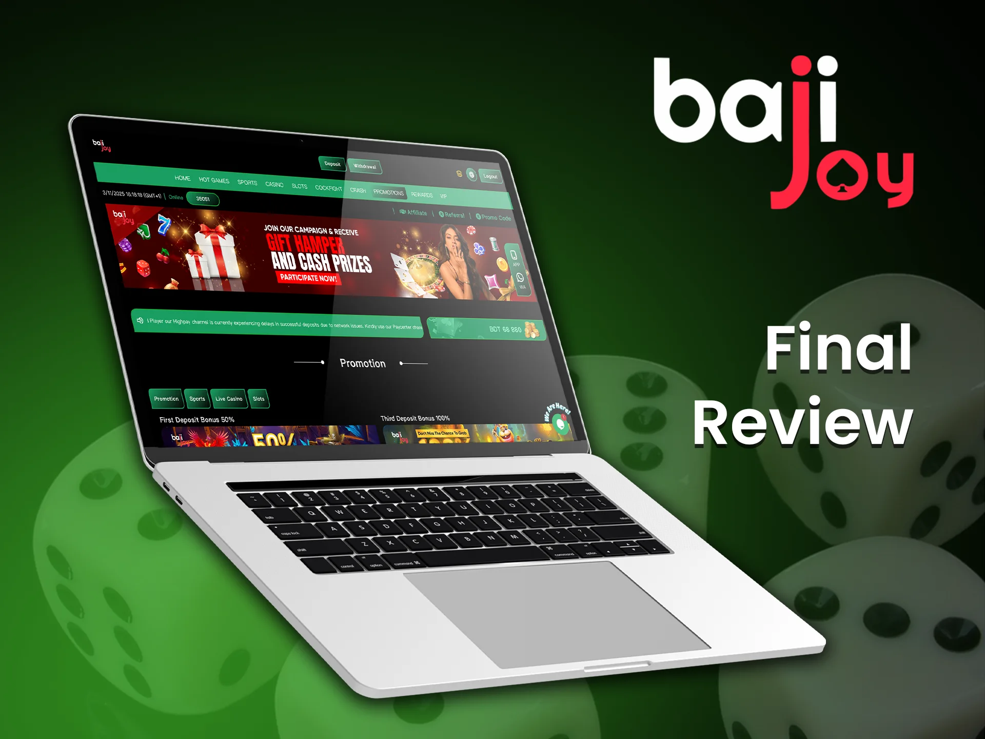 Final review of Bajijoy casino play win and have fun.