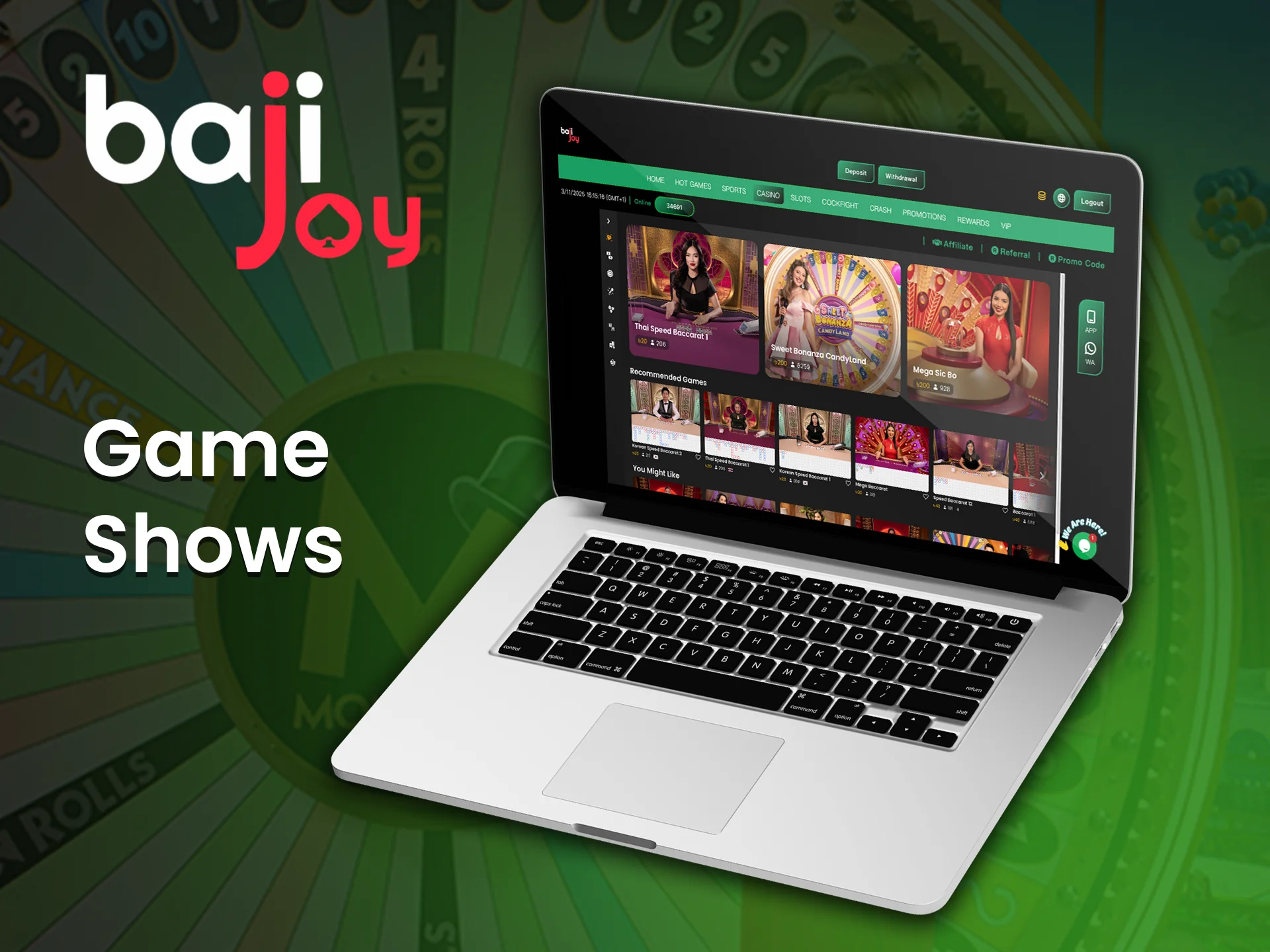 Try exciting Bajijoy game shows and test your luck.