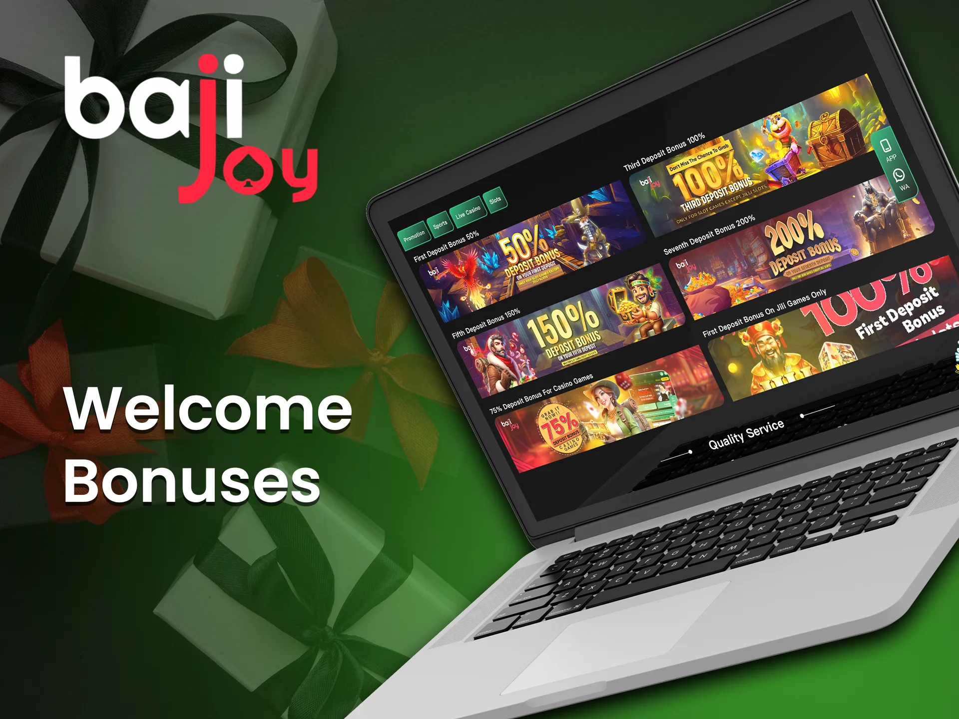 Claim Bajijoy casino welcome bonuses and boost your winnings.