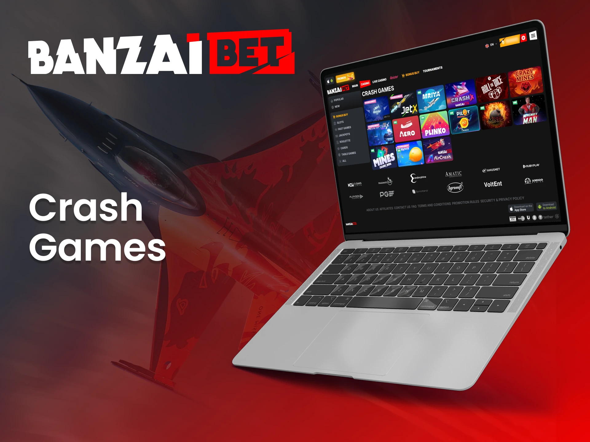 Feel the adrenaline rush of crash games at BanzaiBet.