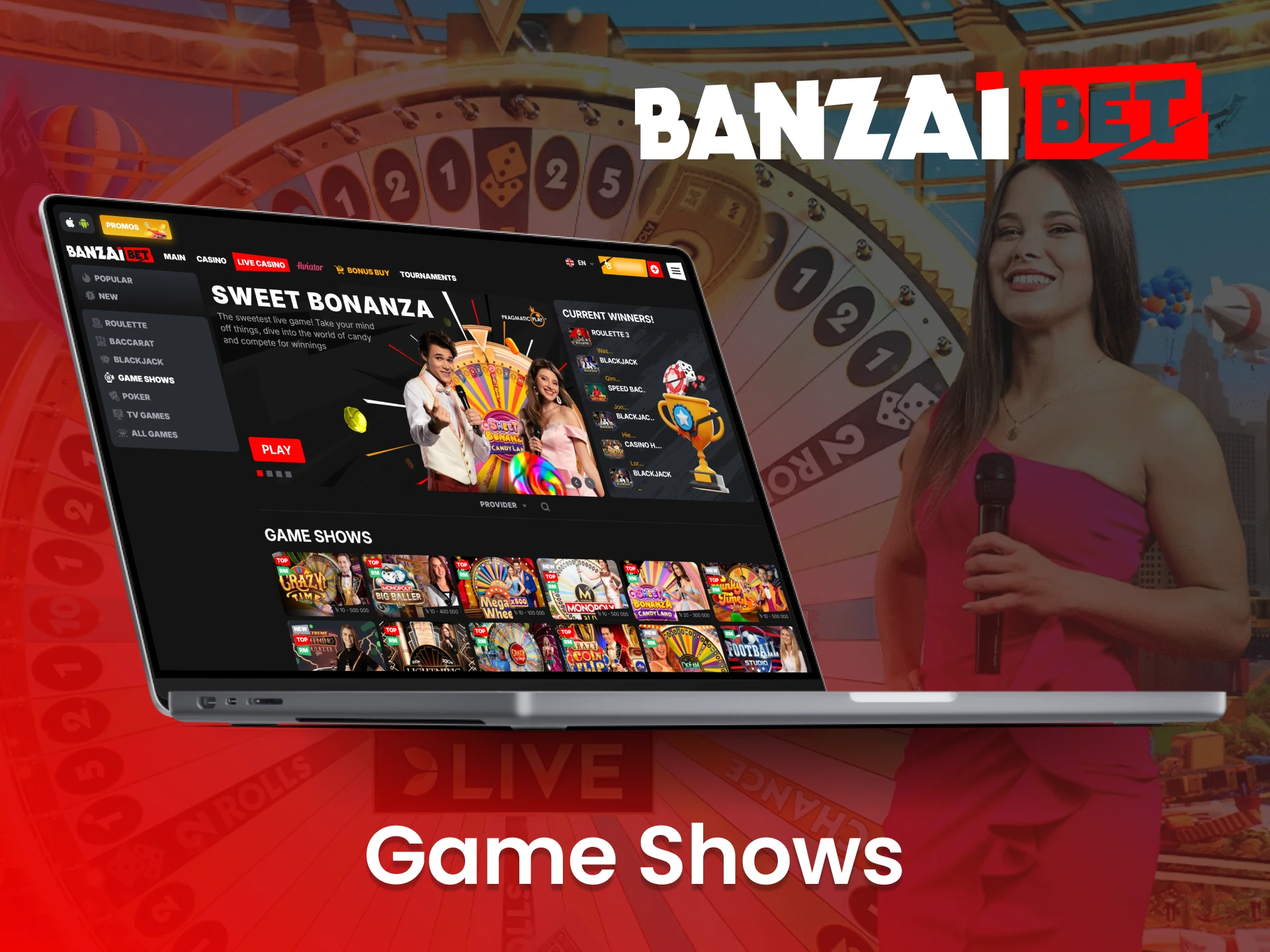 Try casino game shows with dynamic hosts and exciting gameplay at BanzaiBet.