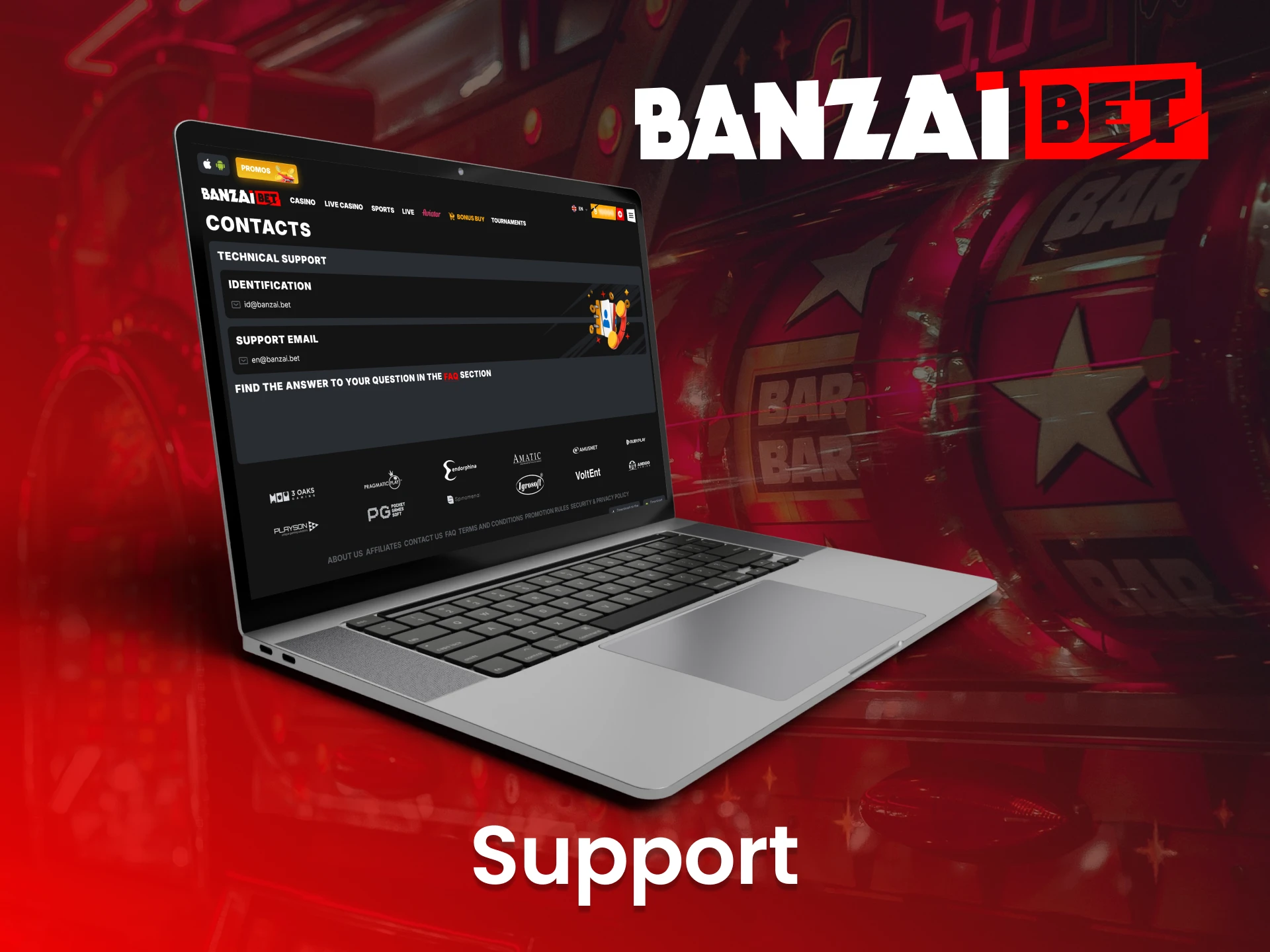 BanzaiBets customer support is on standby to assist you with any issues.