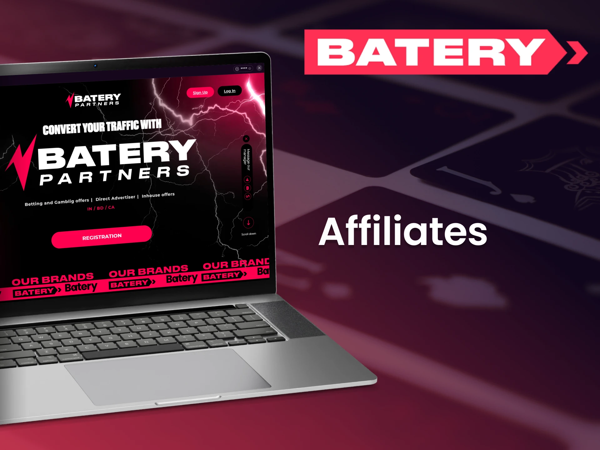 Find new income opportunities with the Batery affiliate program.