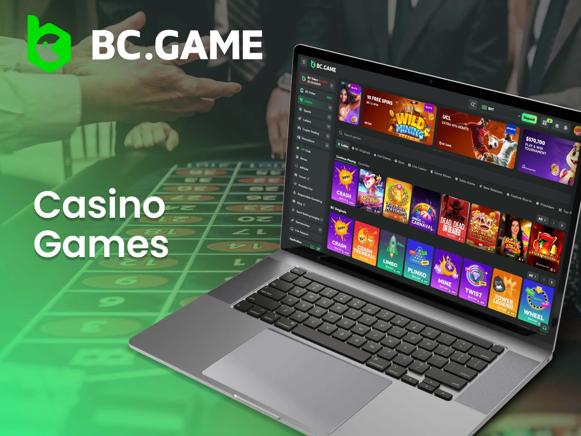 Discover your favorite casino game in the extensive library at BC Game.