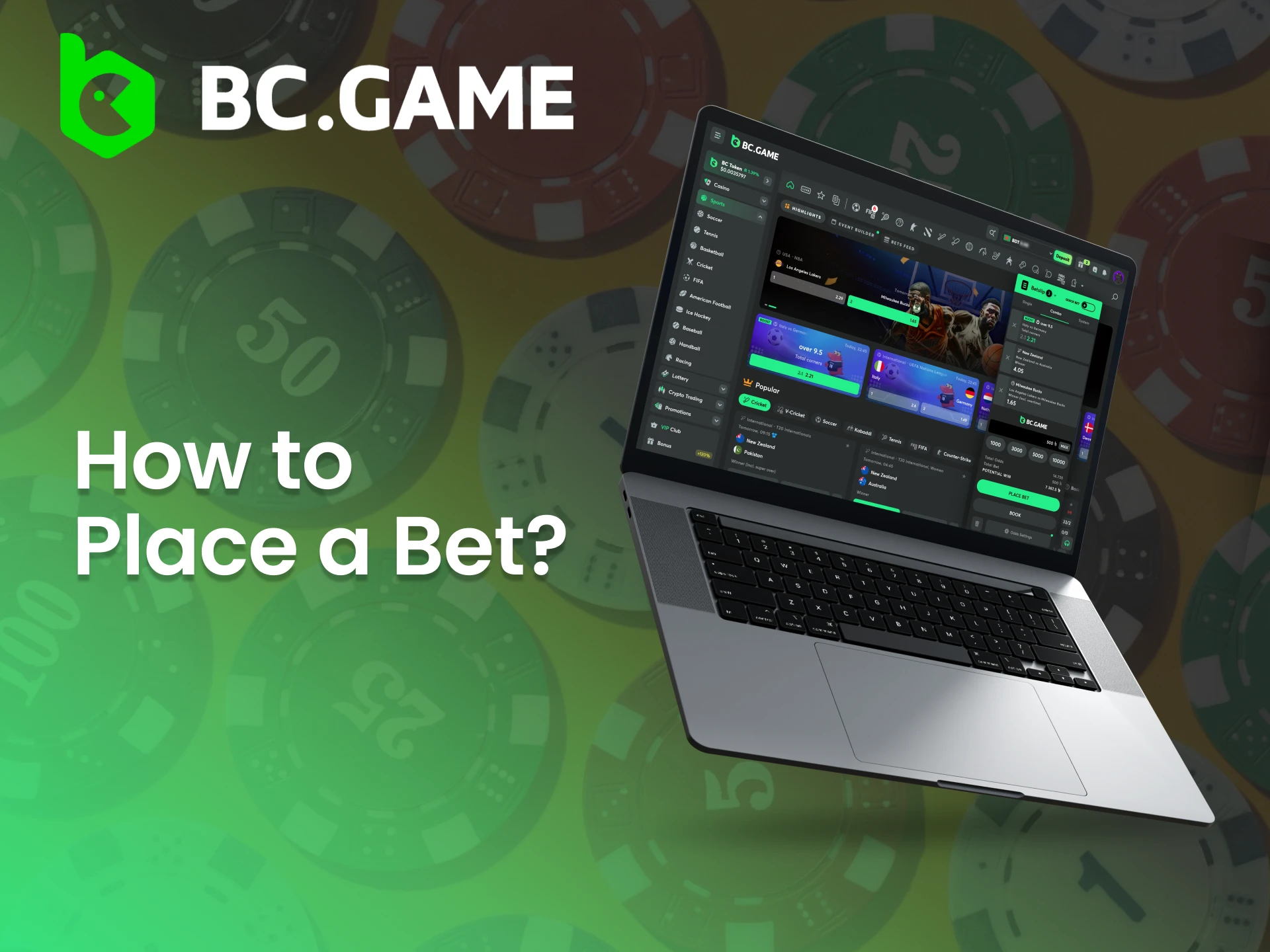 Place your bets in seconds with BC Game casino.
