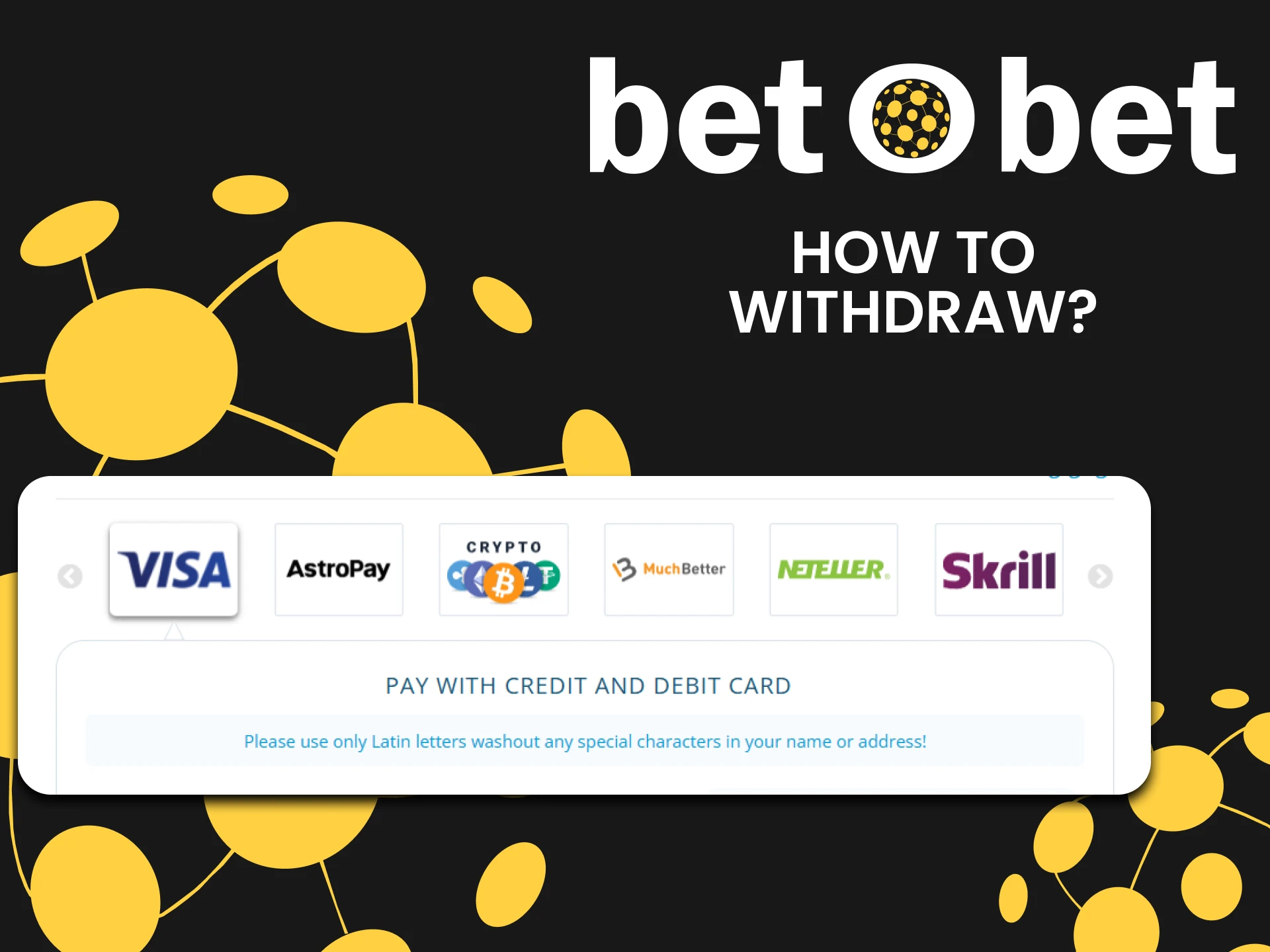 Find out how to withdraw your winnings at Betobet casino.