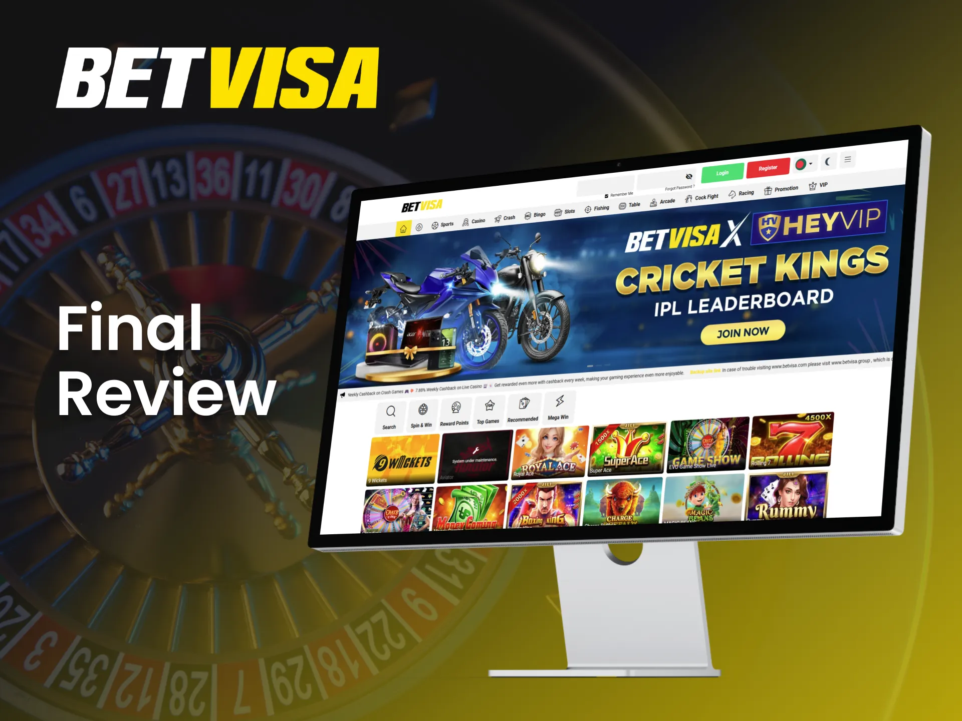 Betvisa Casino offers a wide selection of games and generous bonuses.