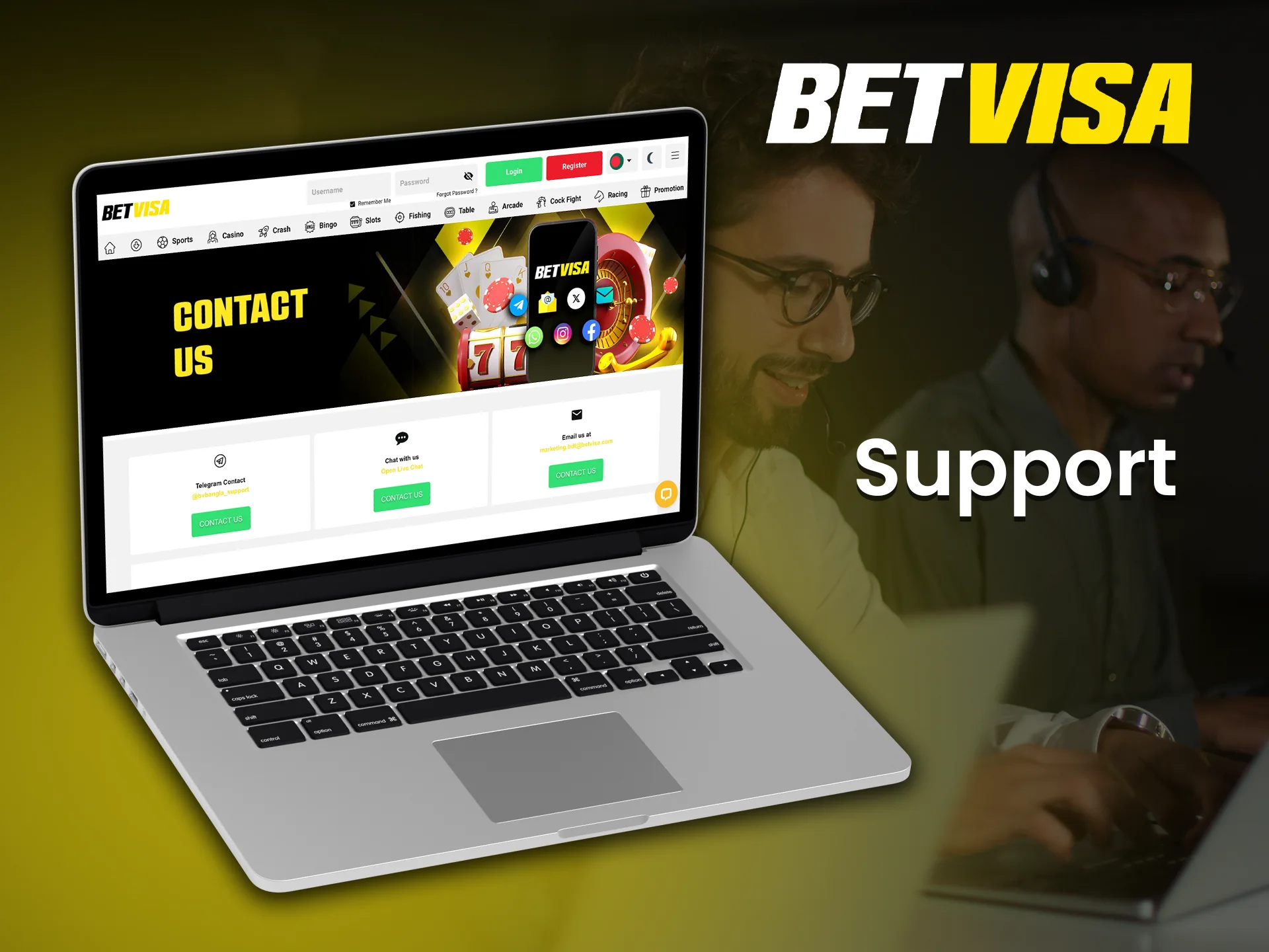 Betvisa casino support is always available to help you.