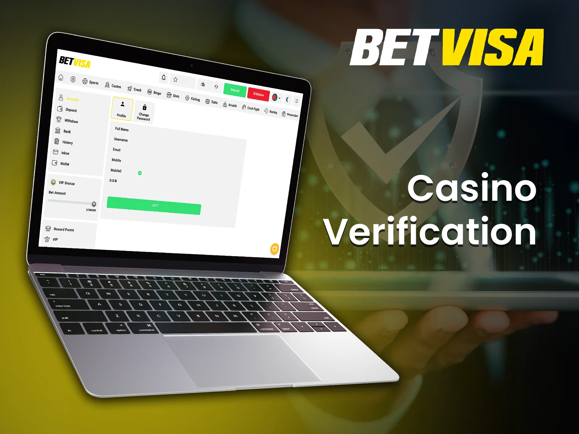 Betvisa casino verification guarantees a safe and fair experience.