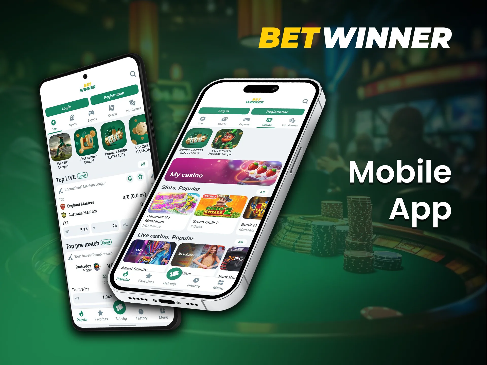 Download the Betwinner mobile app and play anytime anywhere.