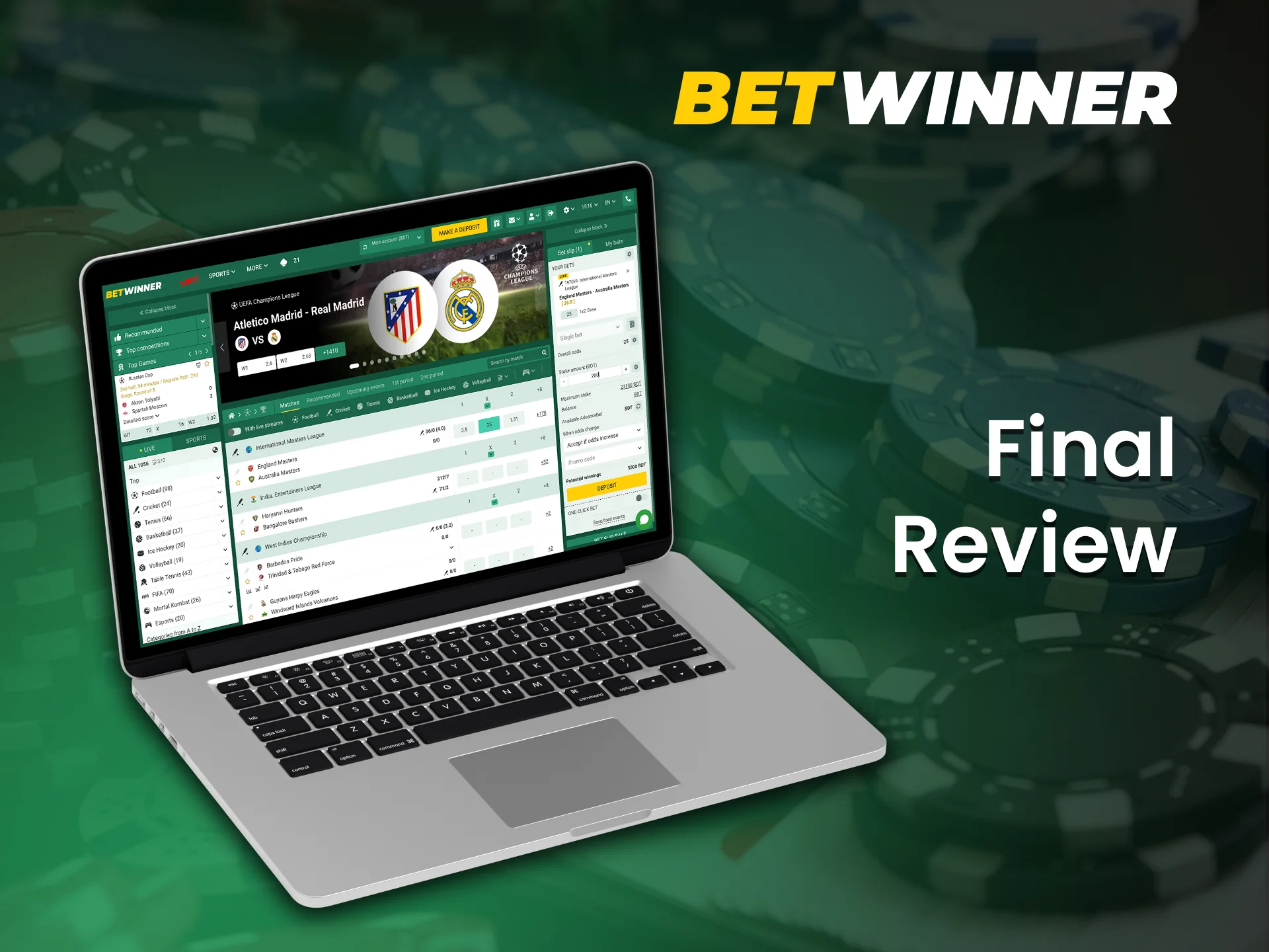 Final review of Betwinner casino play enjoy and win big.