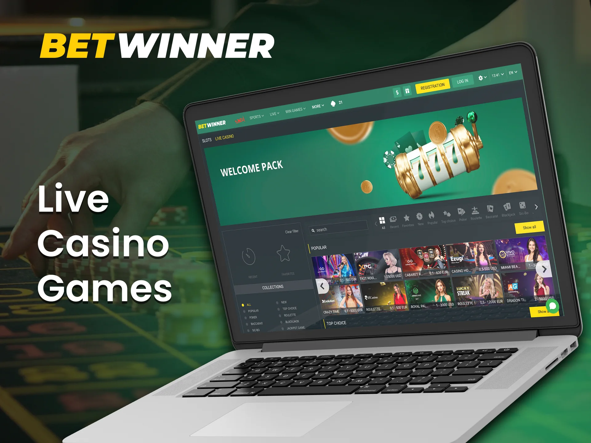 Experience real casino thrills with Betwinner live casino games.