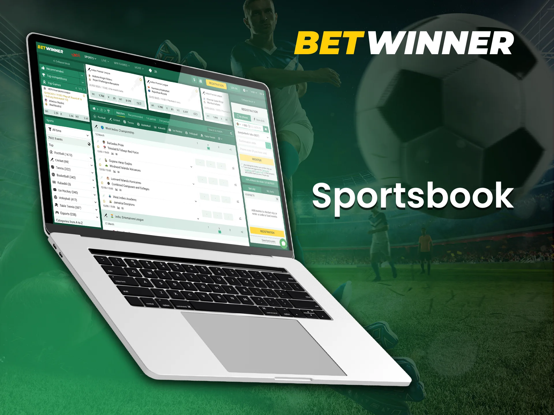 Bet on top sports events with Betwinner sportsbook and boost your winnings.