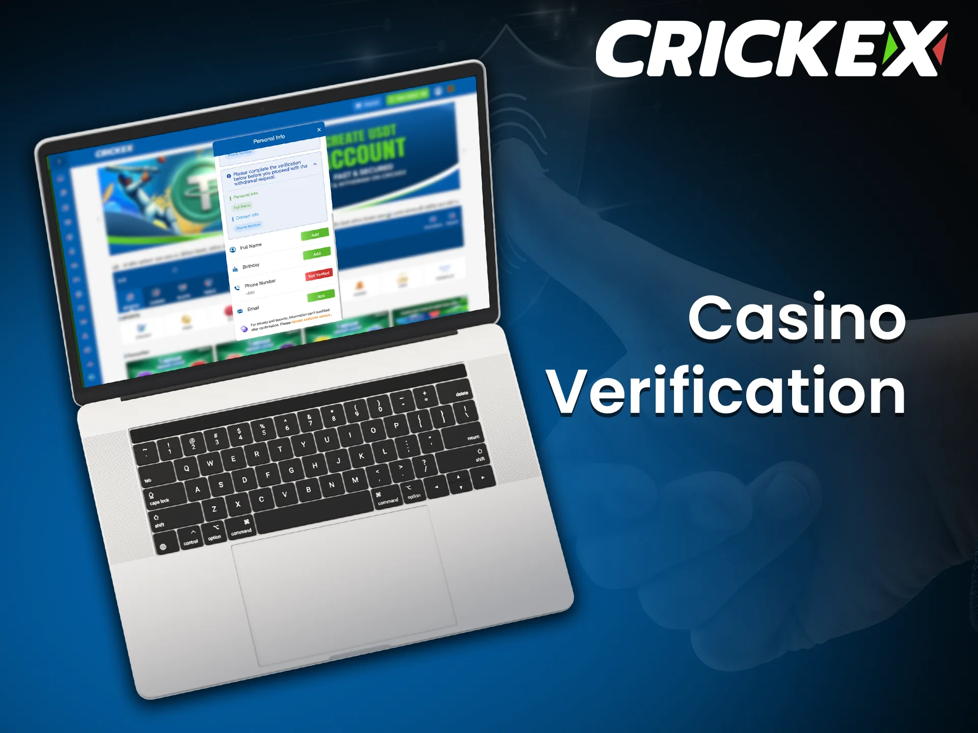 Crickex casino verification provides safety and fairness.