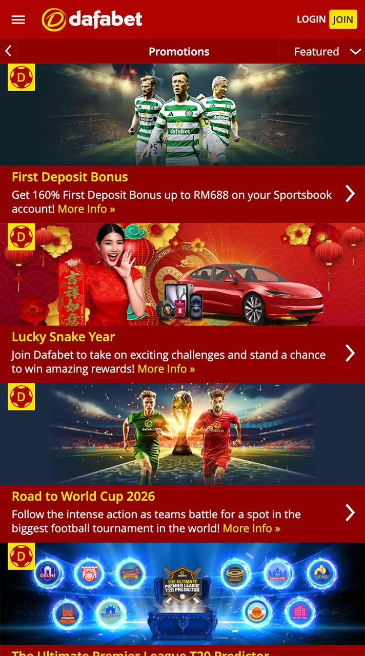 Dafabet bonuses page grab exciting rewards.