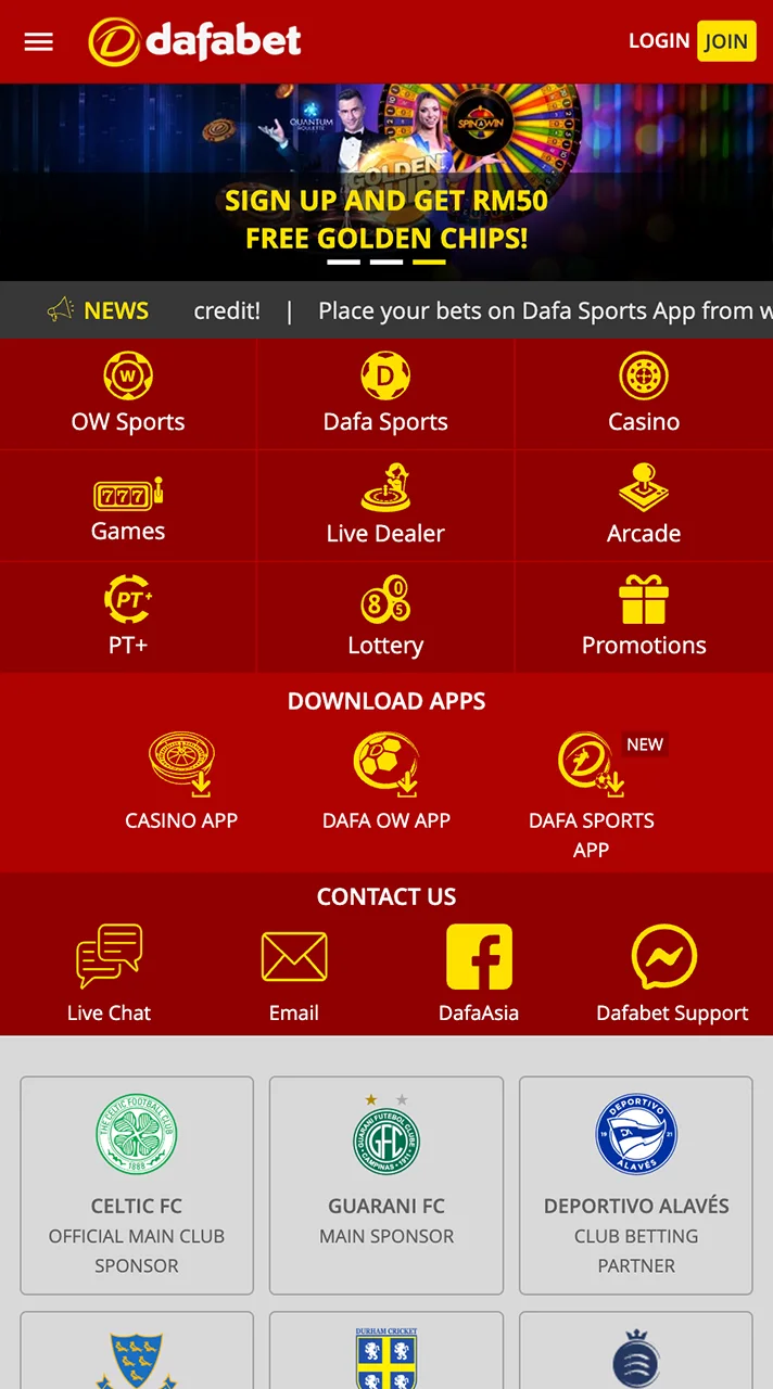 Dafabet home page visit and start playing.