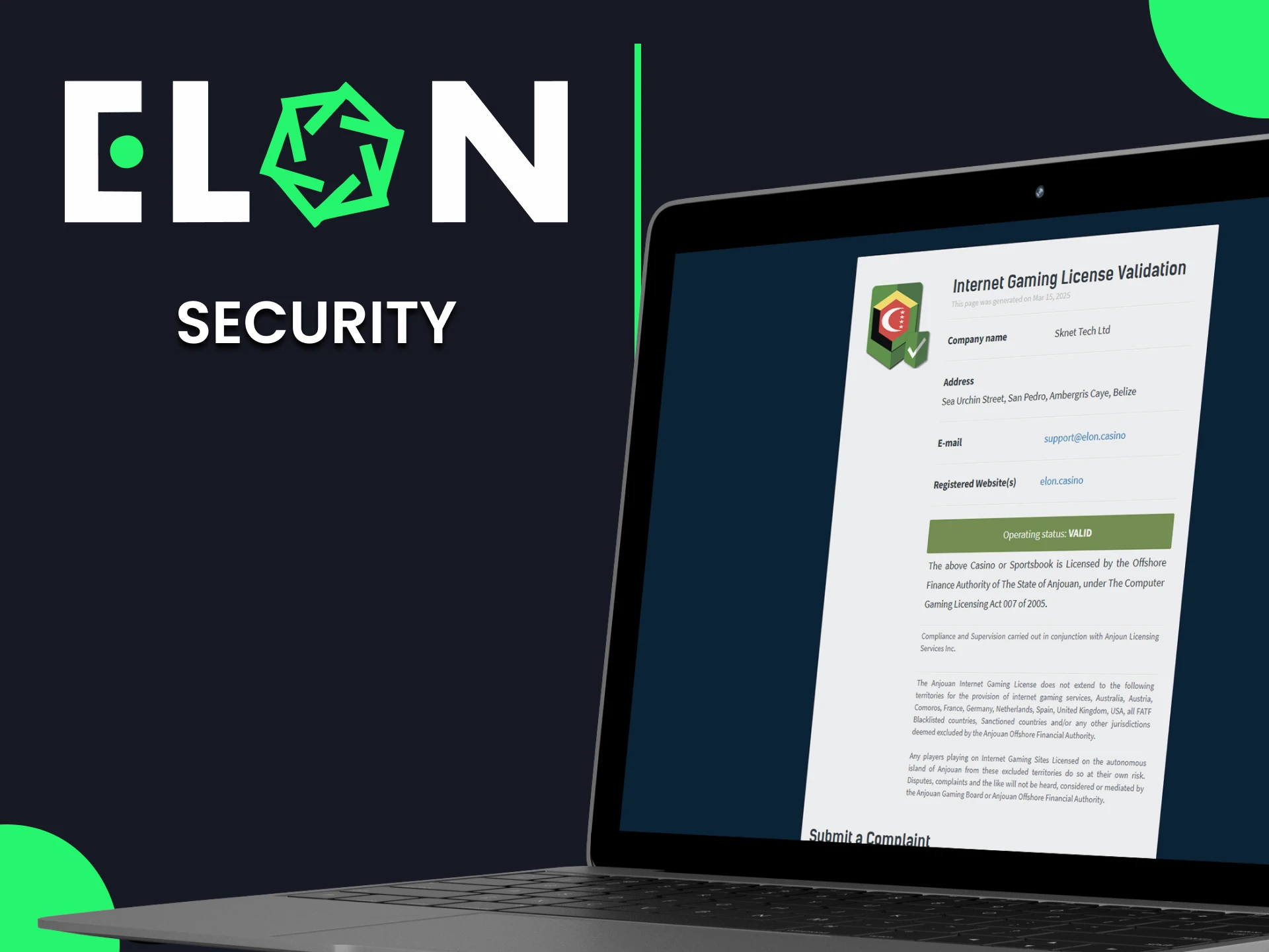 Ensure fair play with ElonBet casino security and fairness measures.