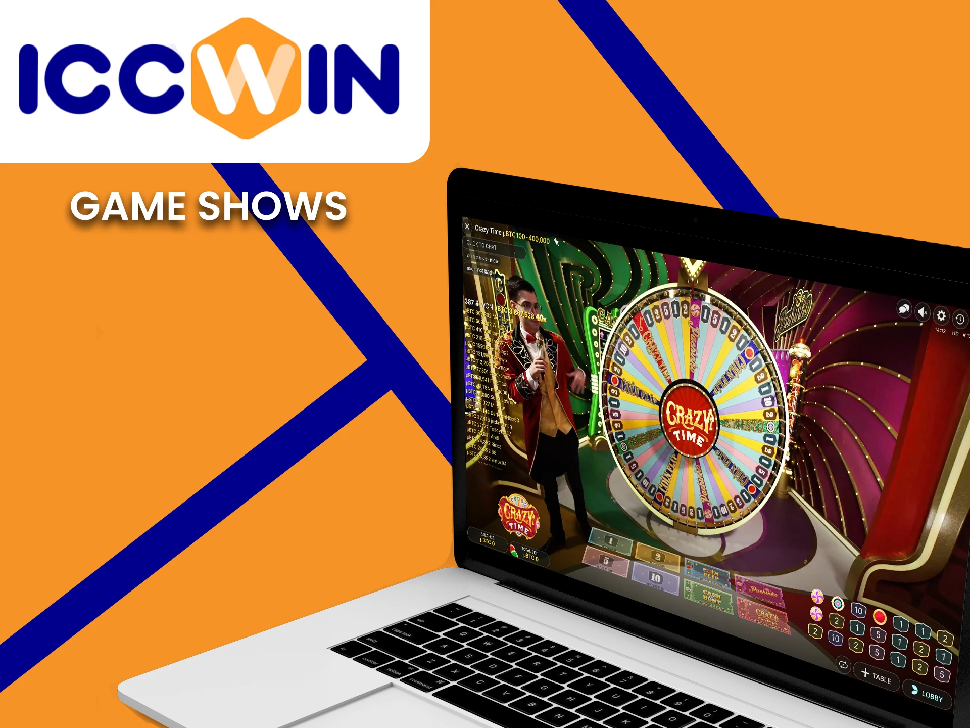Experience exciting game shows at ICCWin casino and join the fun.