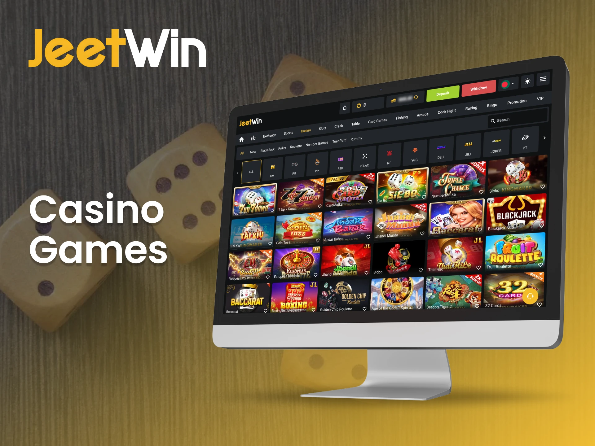 Discover an extensive collection of casino games at JeetWin.