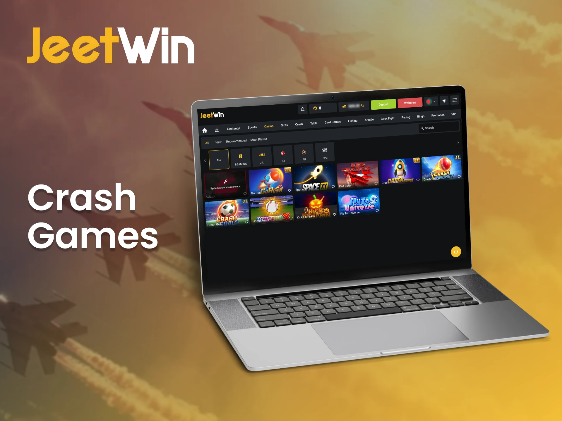 Watch the multiplier rise and test your luck in thrilling crash games at JeetWin.