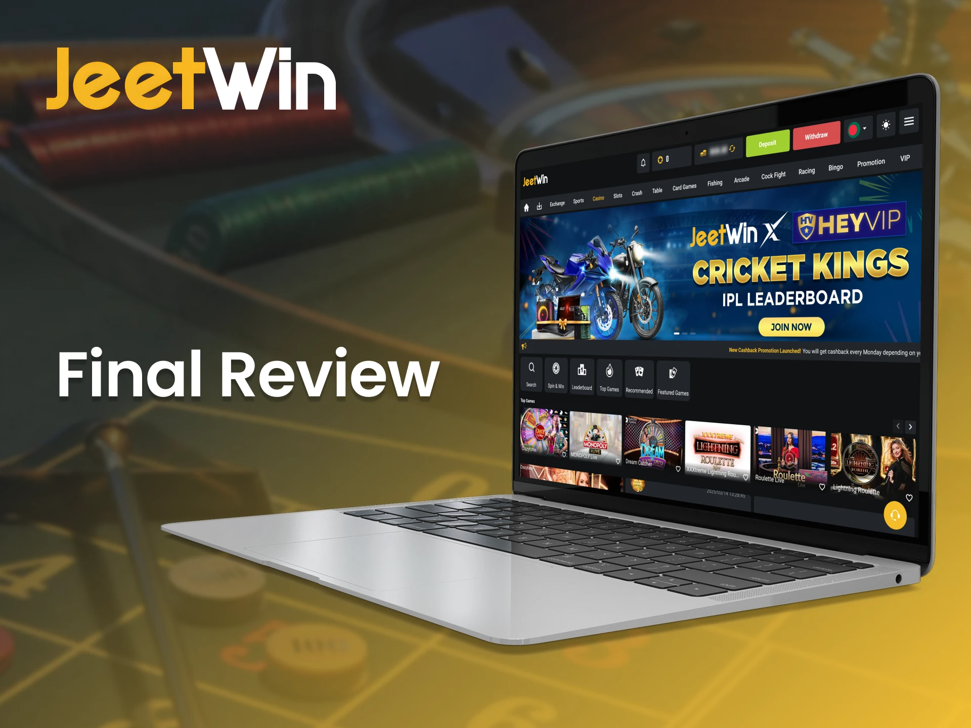 Play your favorite games and bet on sports in Bangladesh with JeetWin.