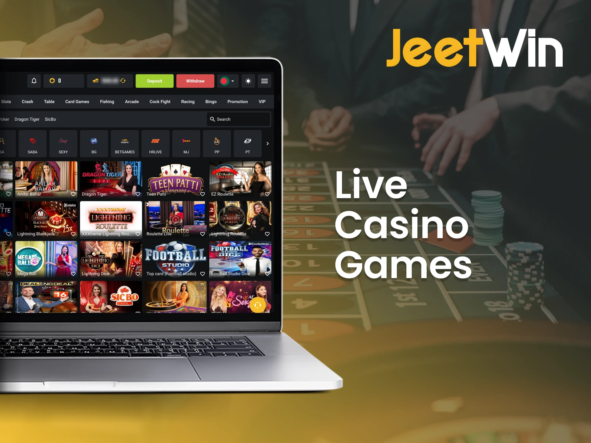Dive into the world of live casino action at JeetWin.