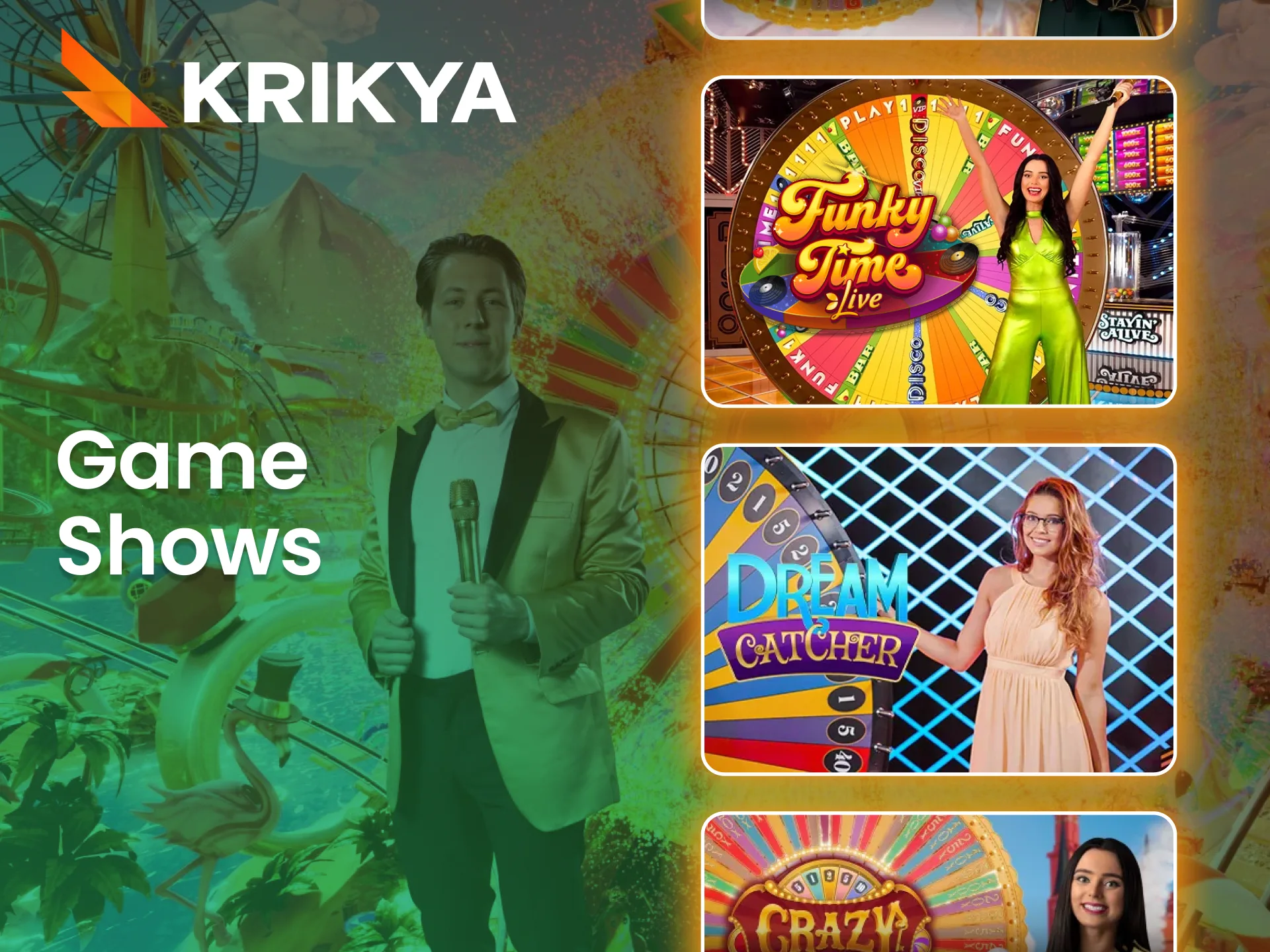 Join the action and enjoy the thrill of TV-style game shows at Krikya.