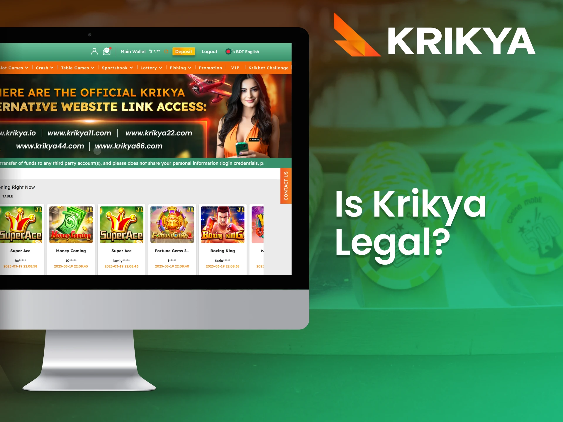 Choose Krikya casino for a safe gaming in Bangladesh.