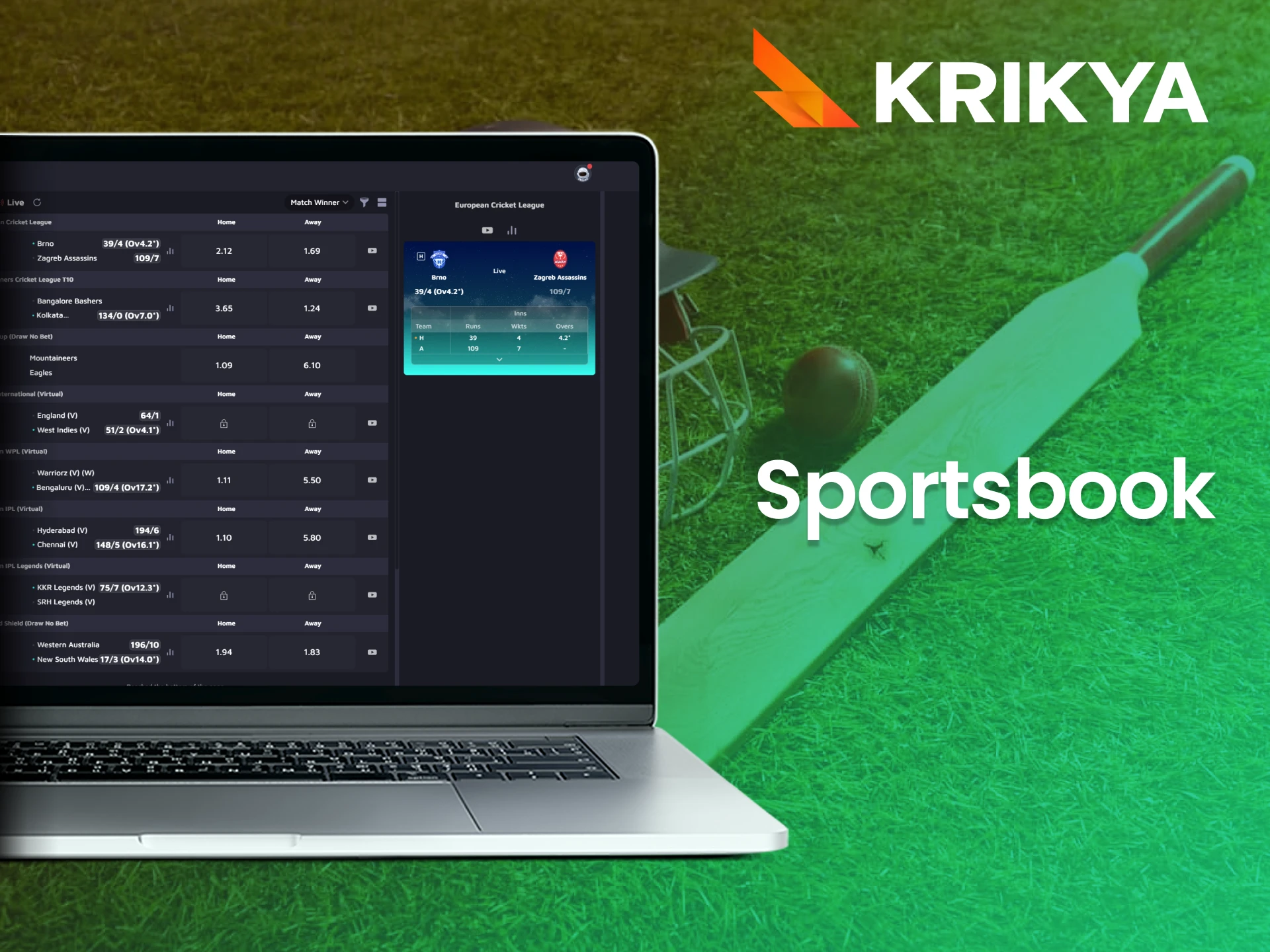 Bet on your favorite sports teams and players at Krikya.