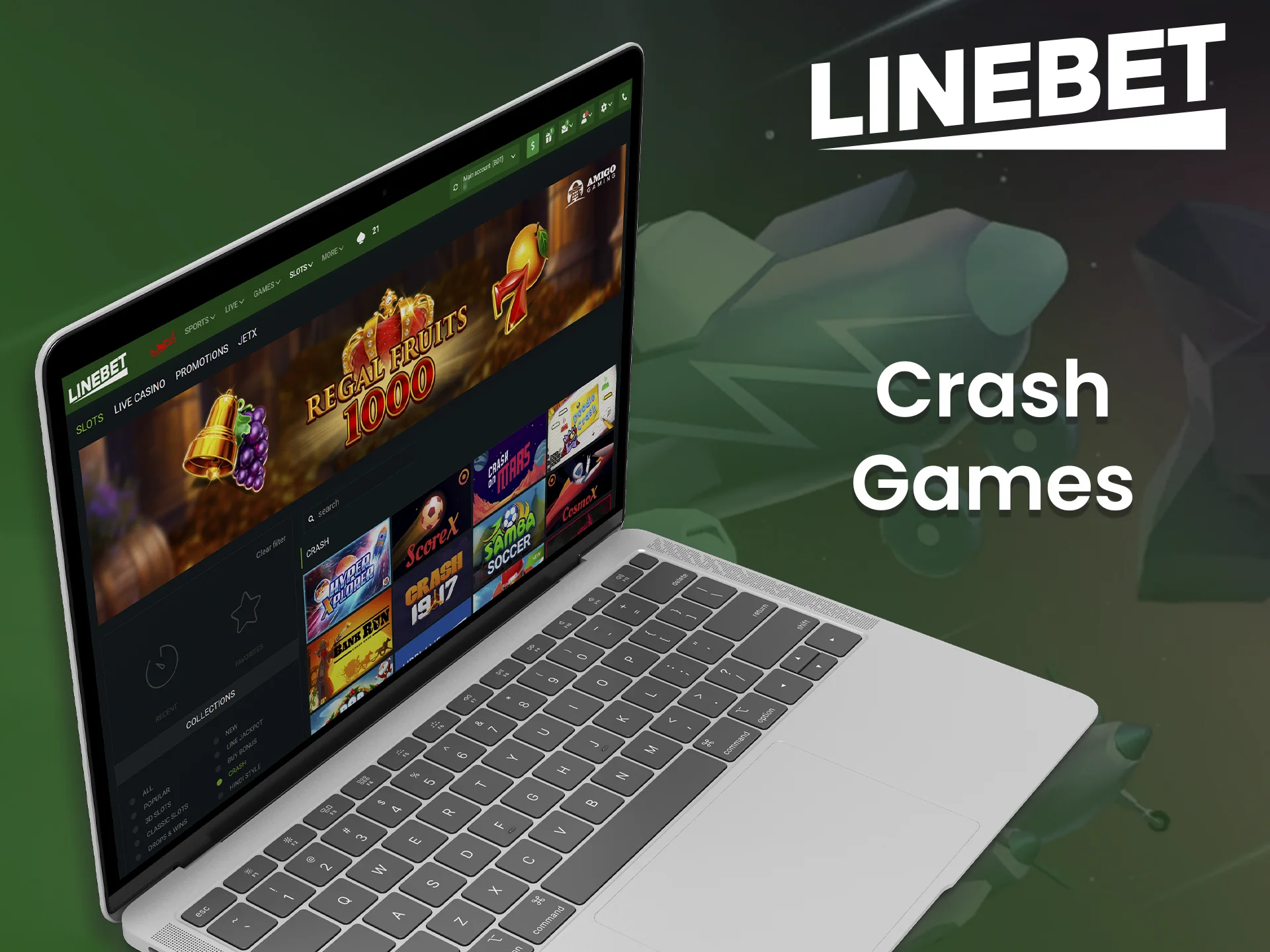 Linebet has a good selection of the crash games.