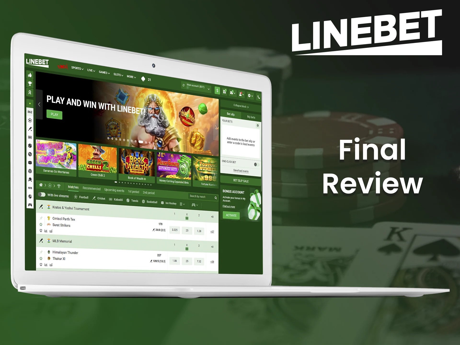 In conclusion, Linebet website is one of the best for online gambling.