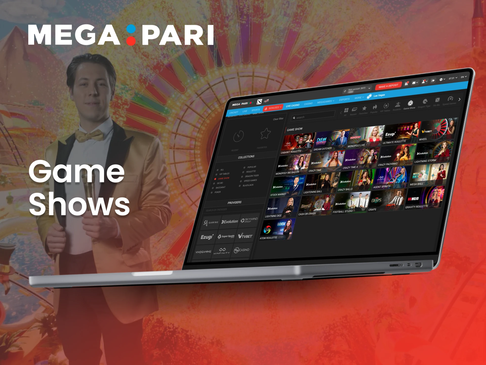 Enjoy captivating game shows at Megapari.