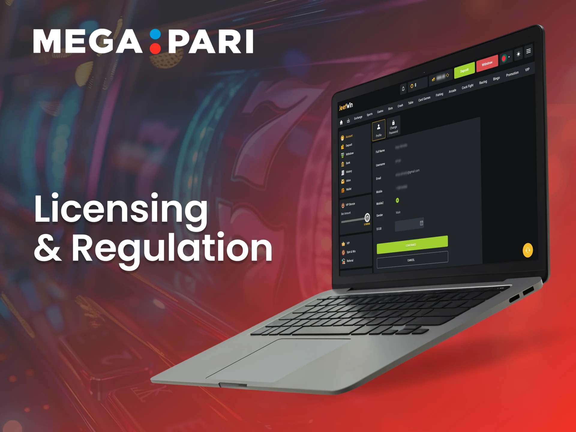 Megapari online casino holds an official licensed status.