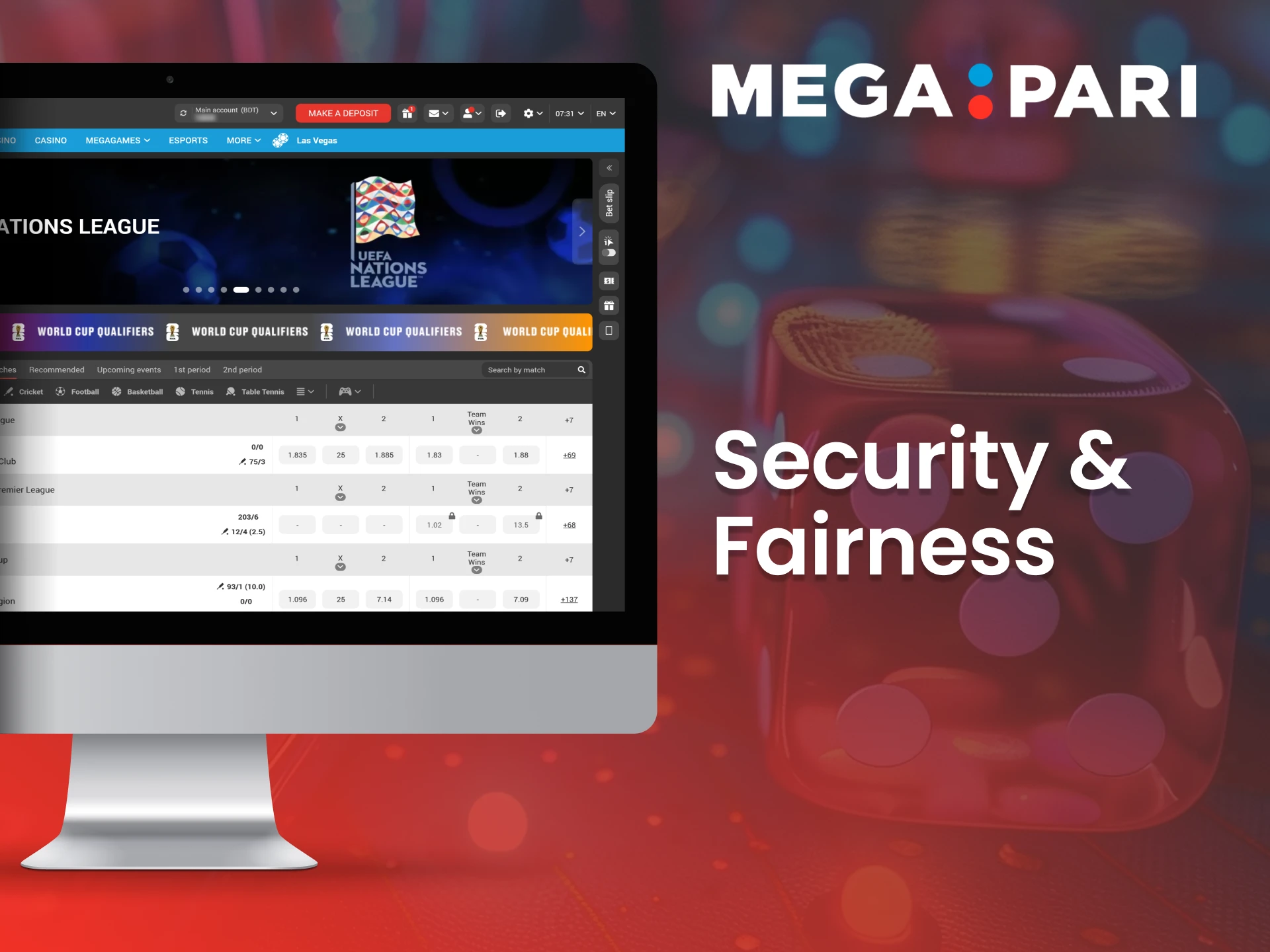Megapari casino ensures a secure environment for all players.
