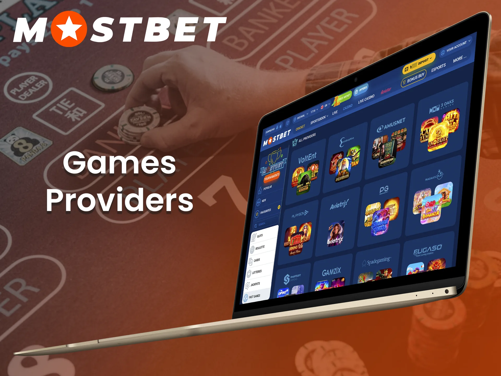 At Mostbet you will find games from a leading providers.