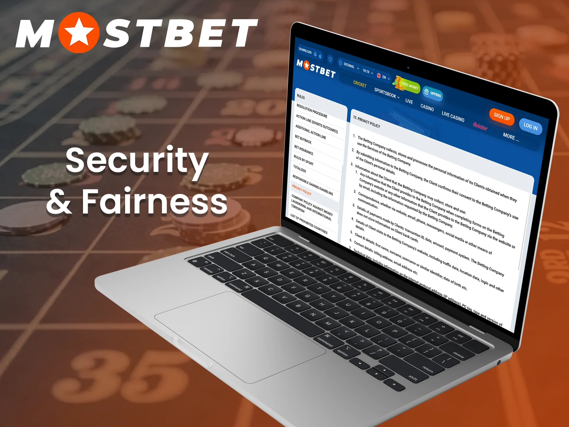 Mostbet can provide its users with a high security.