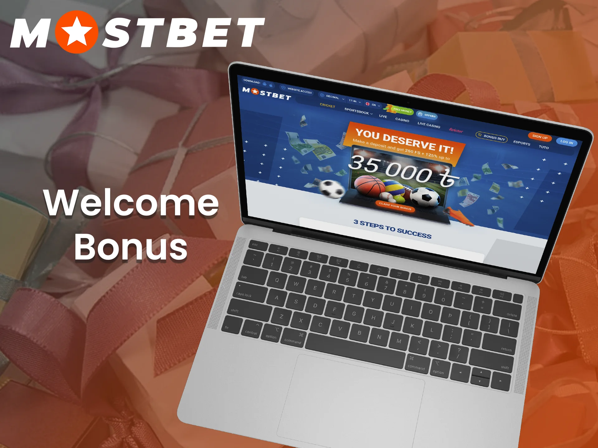 Mostbet offers generous welcome bonus for a new users.