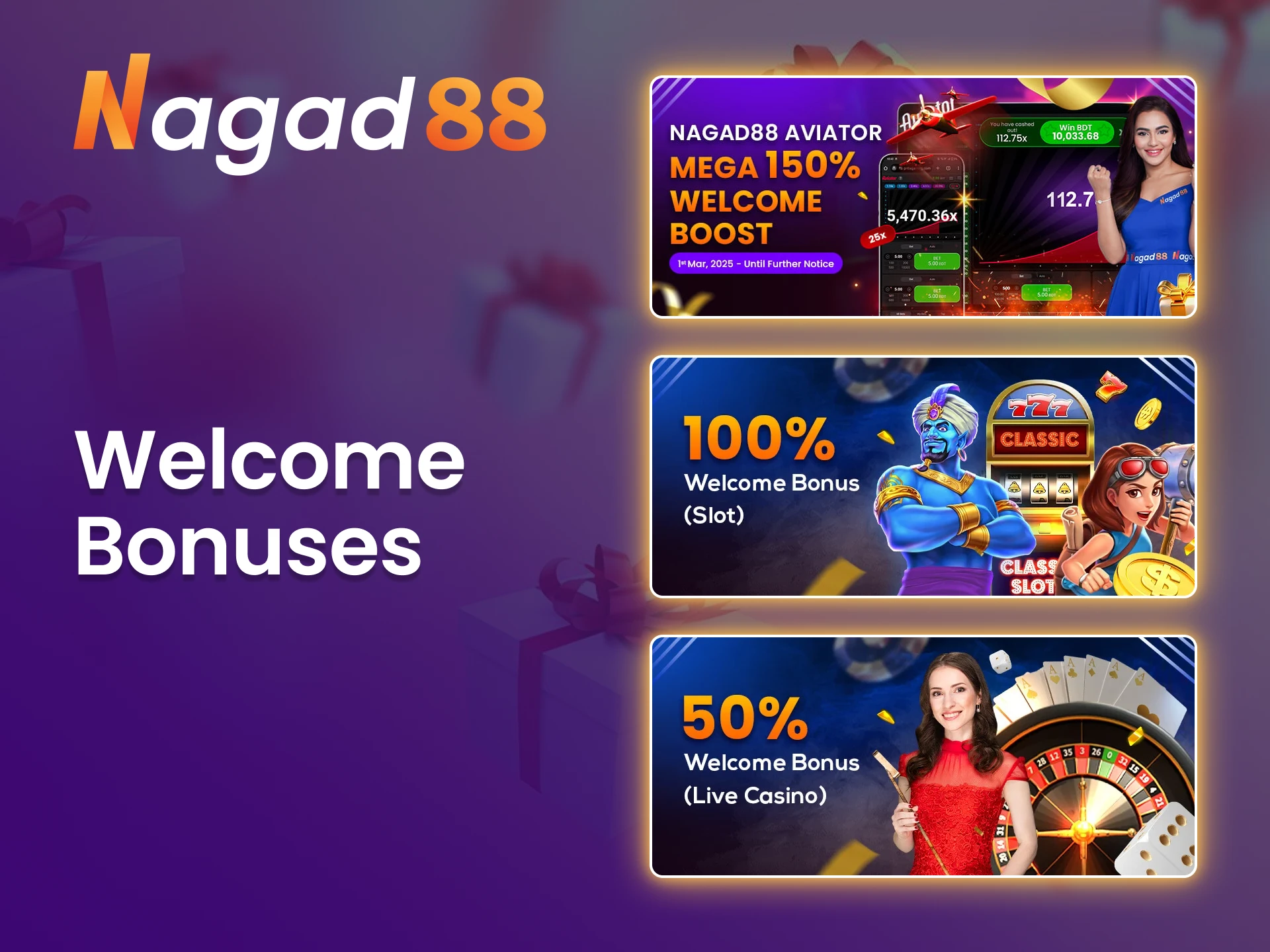 Start your gambling journey with exciting welcome bonuses from Nagad88!