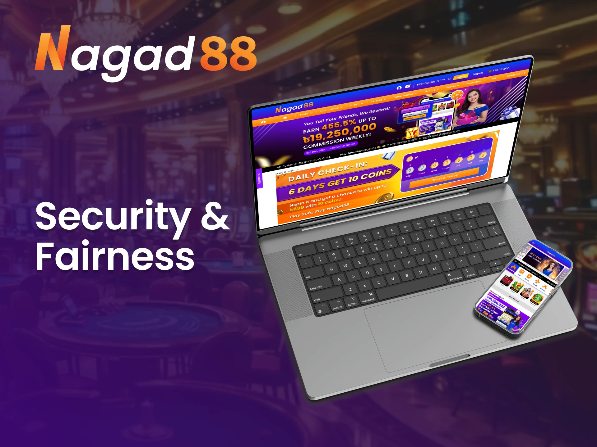 Join a safe gaming environment at the Nagad88 online casino.