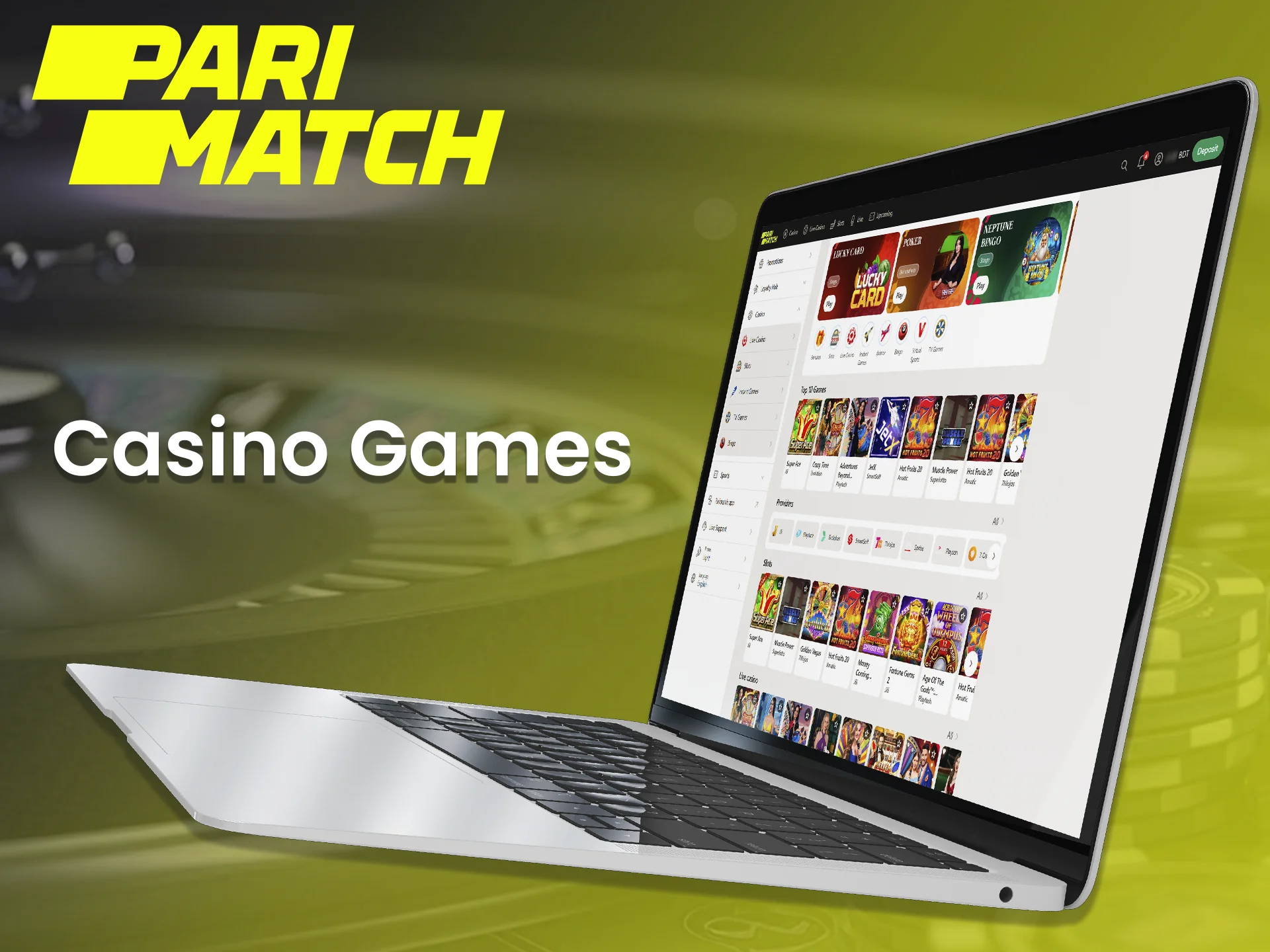 At Parimatch you will find casino games for different tastes.