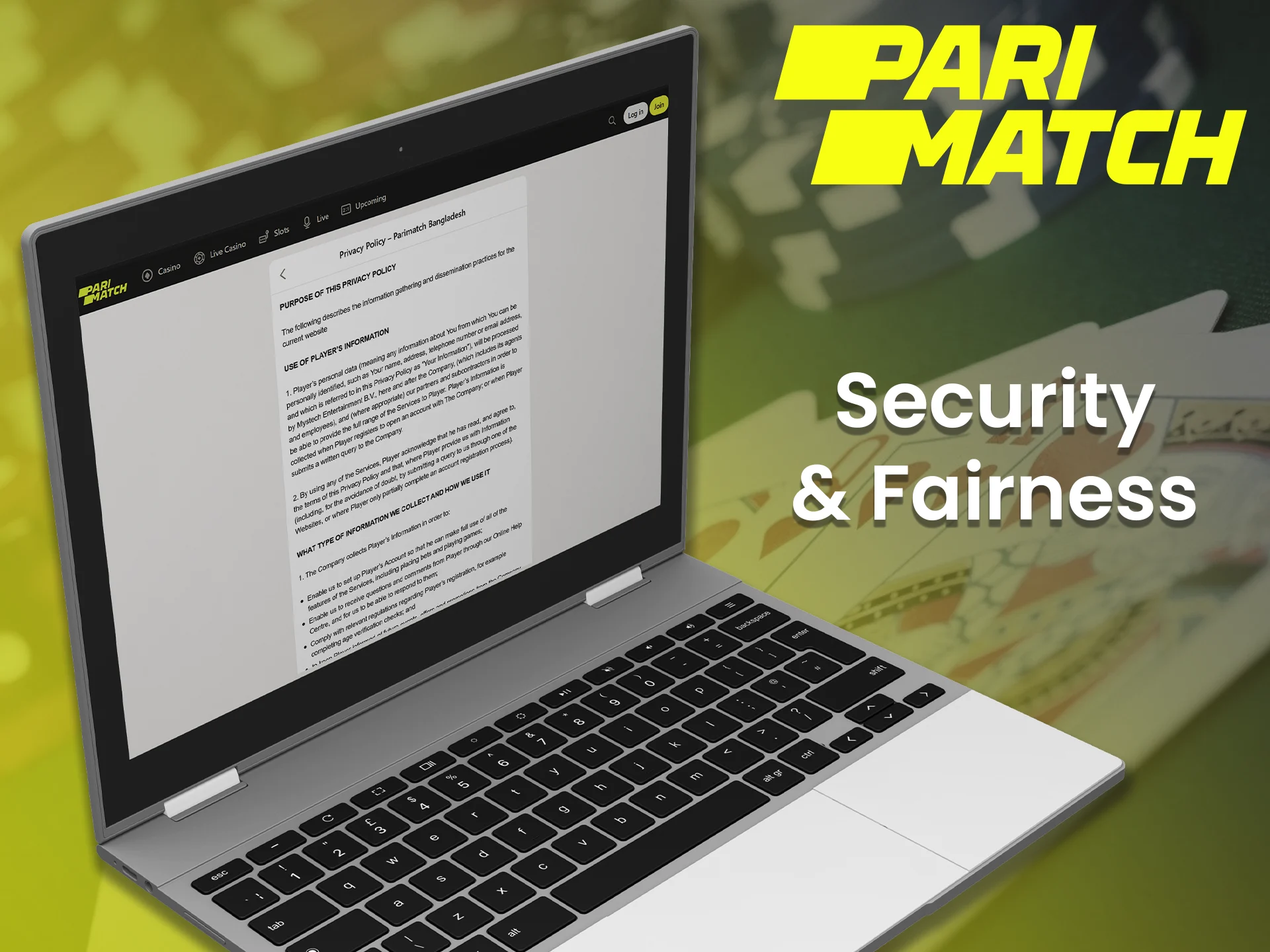 Parimatch platform focuses on player security and fair play.