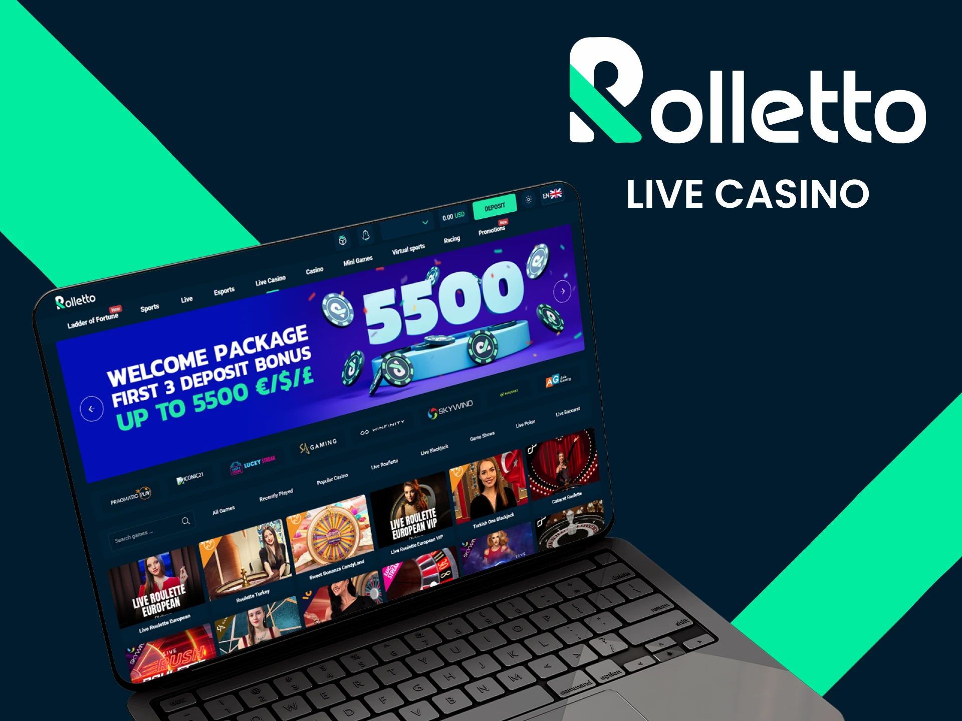 Enjoy thrilling live casino games at Rolletto.