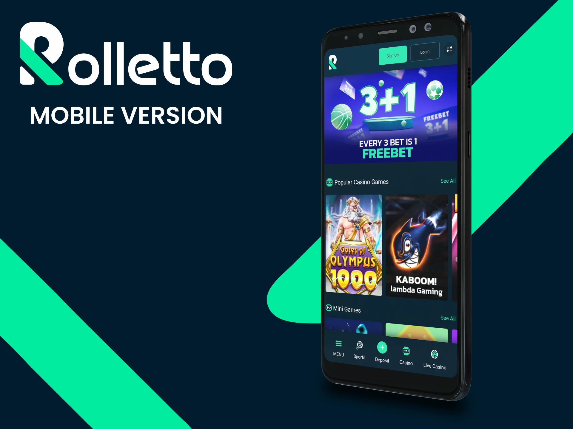 Install the Rolletto mobile app and play anytime anywhere.
