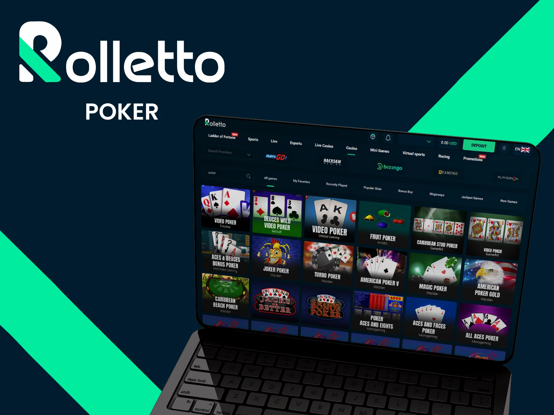 Join Rolletto poker room for a real challenge and big wins.