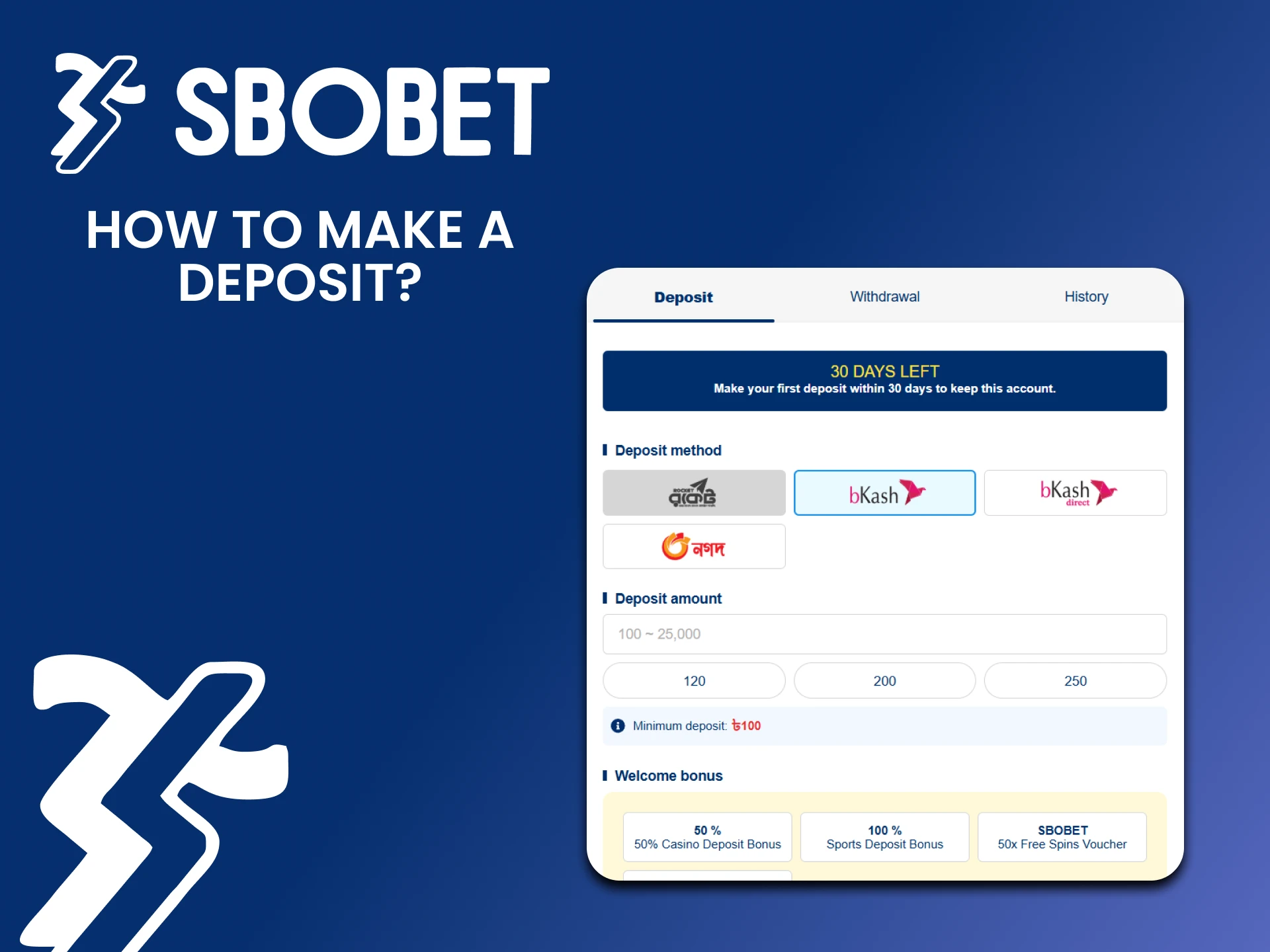 Learn how to make a deposit at Sbobet casino and start playing.