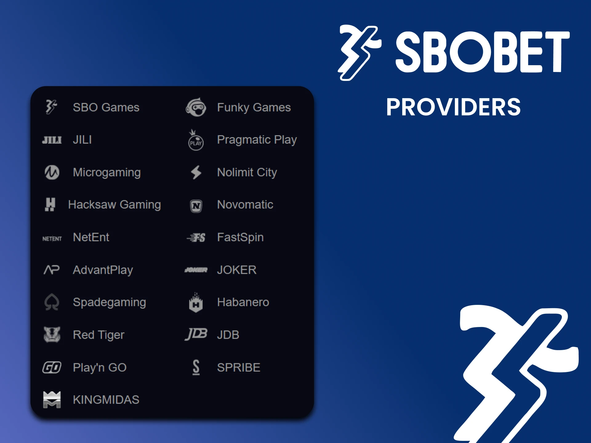Discover Sbobet casino games providers for the best game selection.
