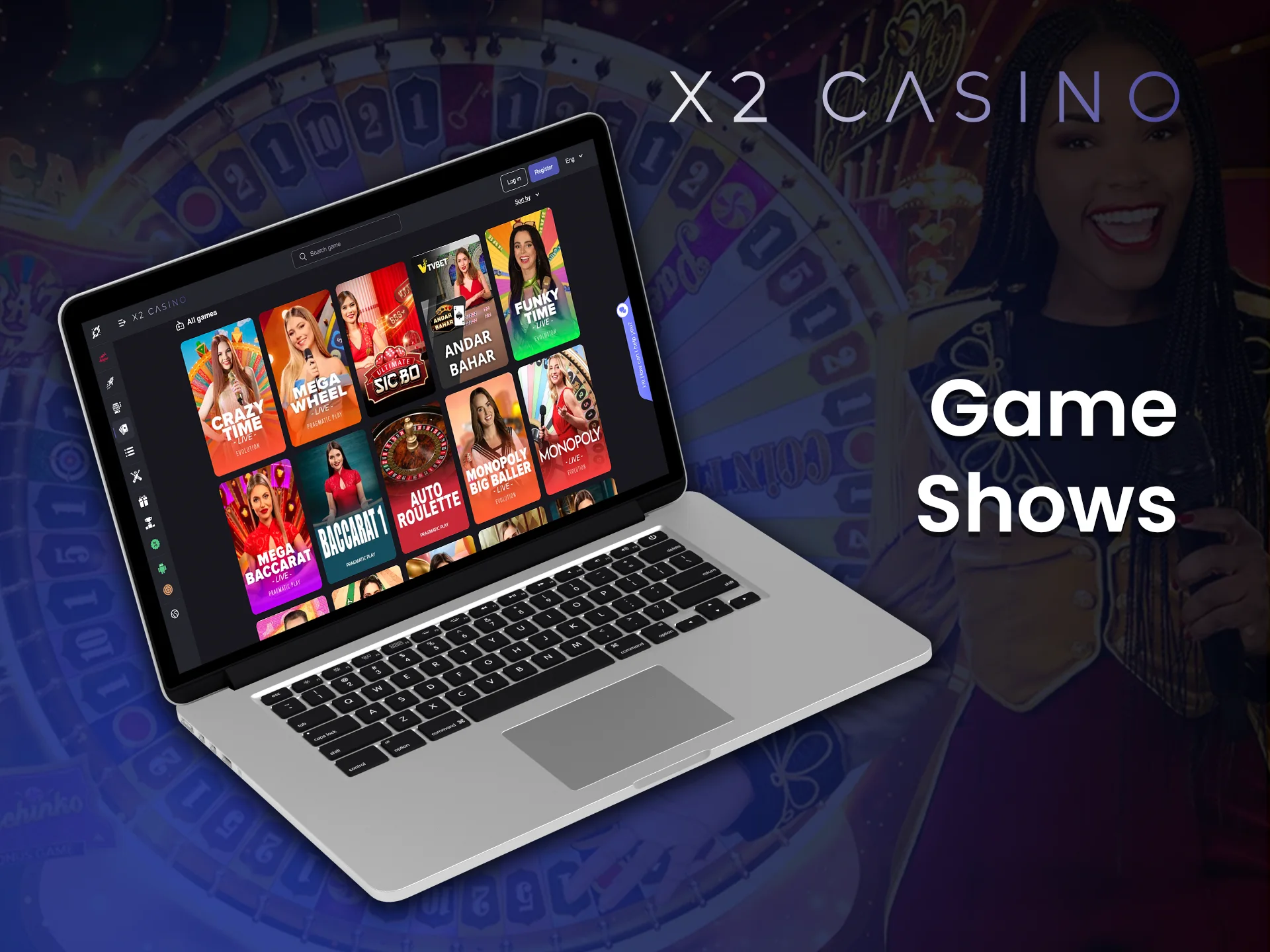 Try your luck with X2 Casino game shows and win exciting rewards.