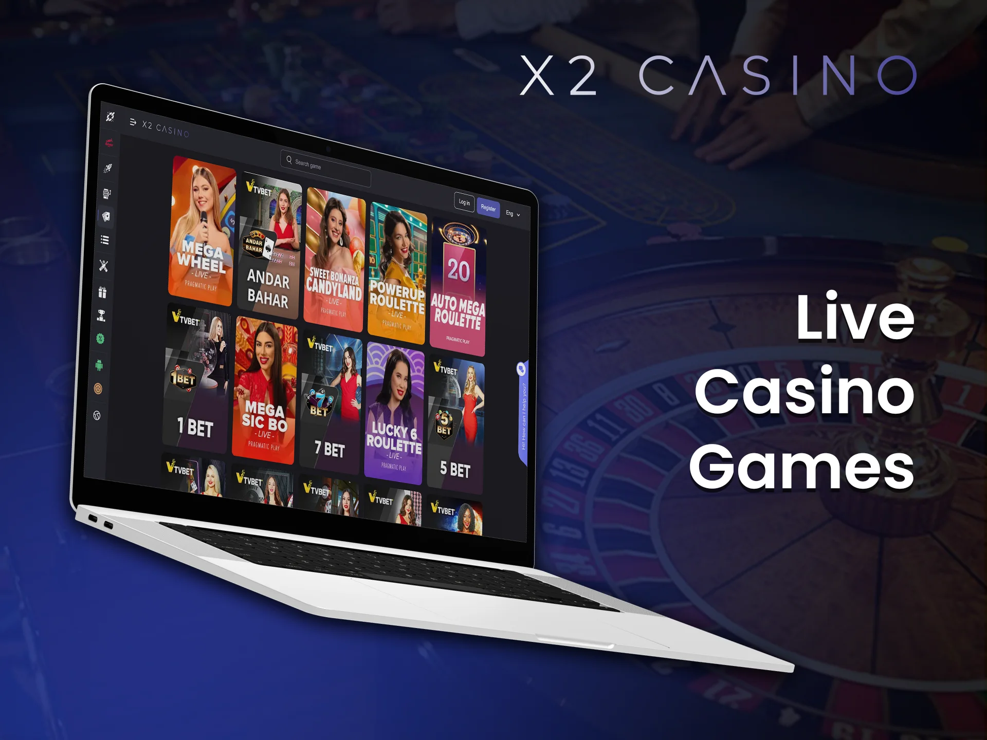 Experience real casino atmosphere with X2 Casino live casino games.