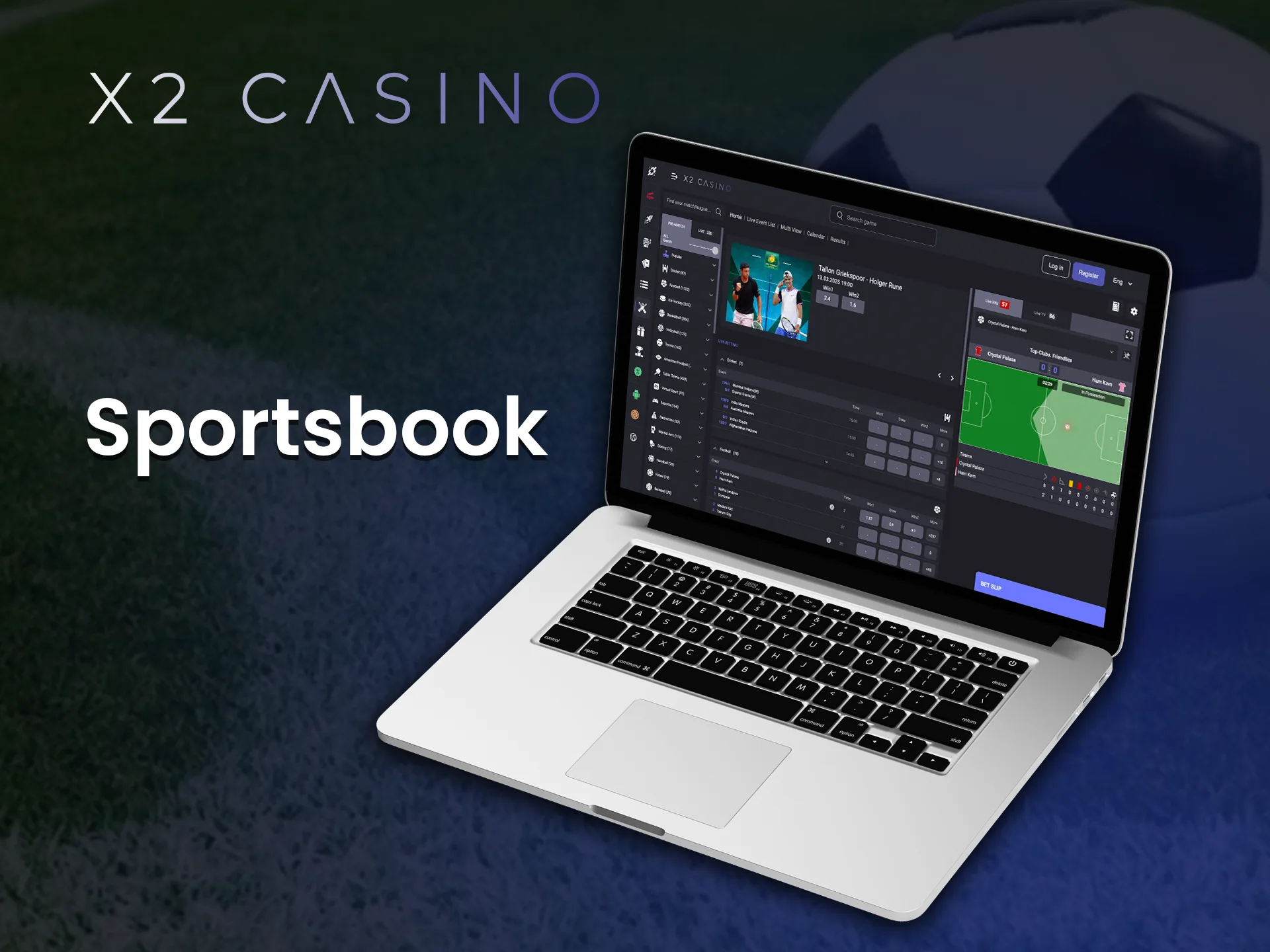 Bet on top events with X2 Casino sportsbook and boost your winnings.