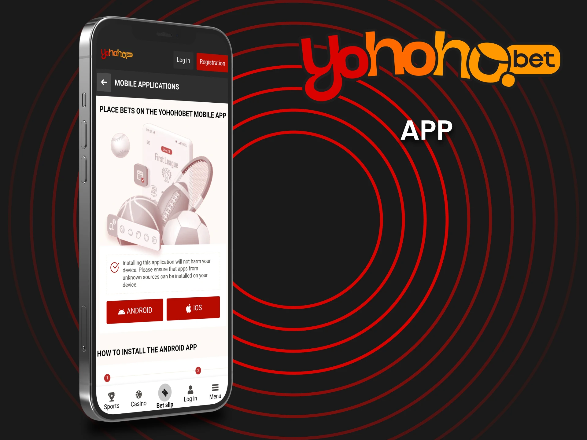 How to install the Yohoho Bet mobile app and play anywhere.